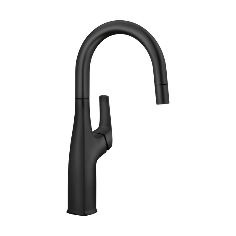 Robinet de bar rétractable Rivana, Noir mat