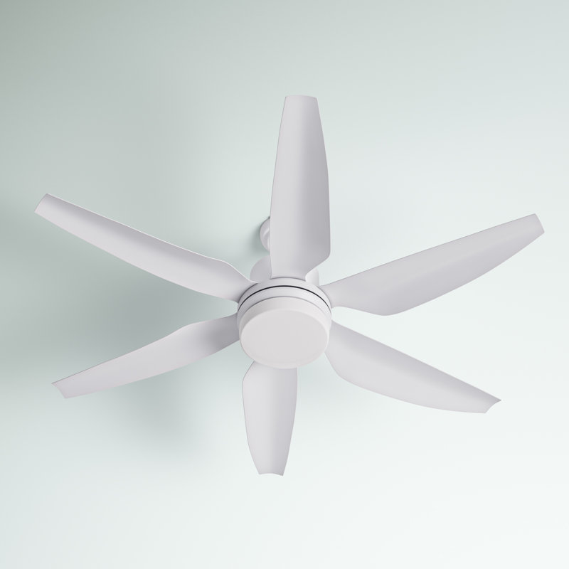 Ventilateur de plafond réversible 52 po avec lumière, 6 pales pour intérieur et moderne avec télécommande Stansberry, pour chambre à coucher, salon, gris Stansberry