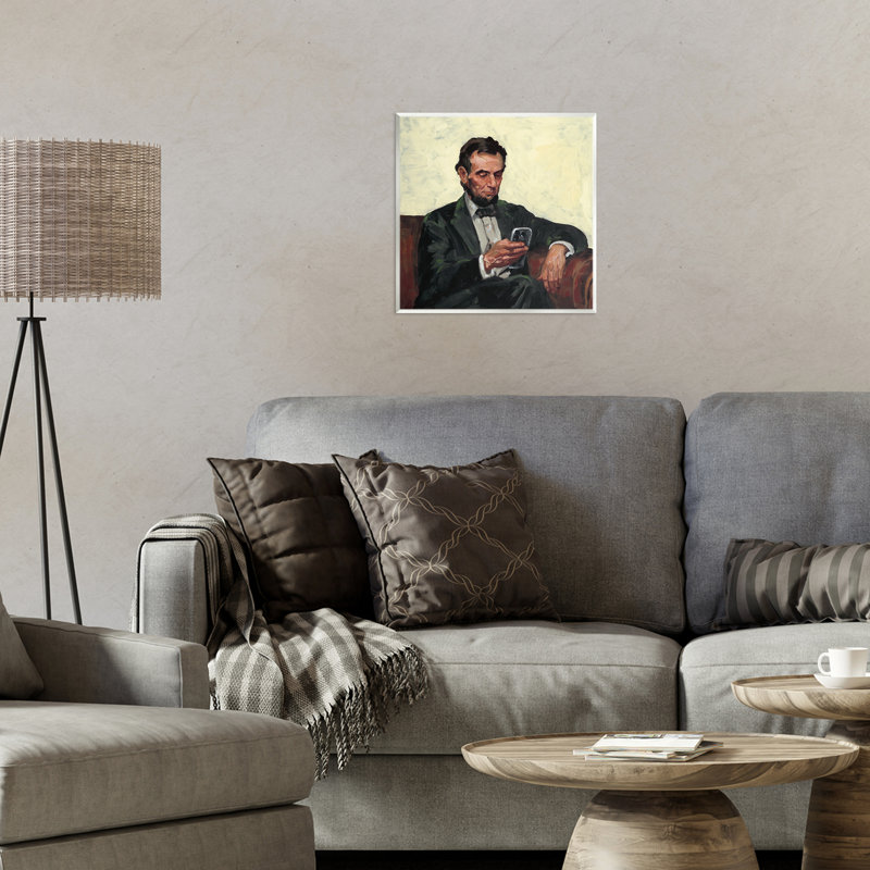 Abe with Cellphone Wall Plaque, design by Studio Bautista