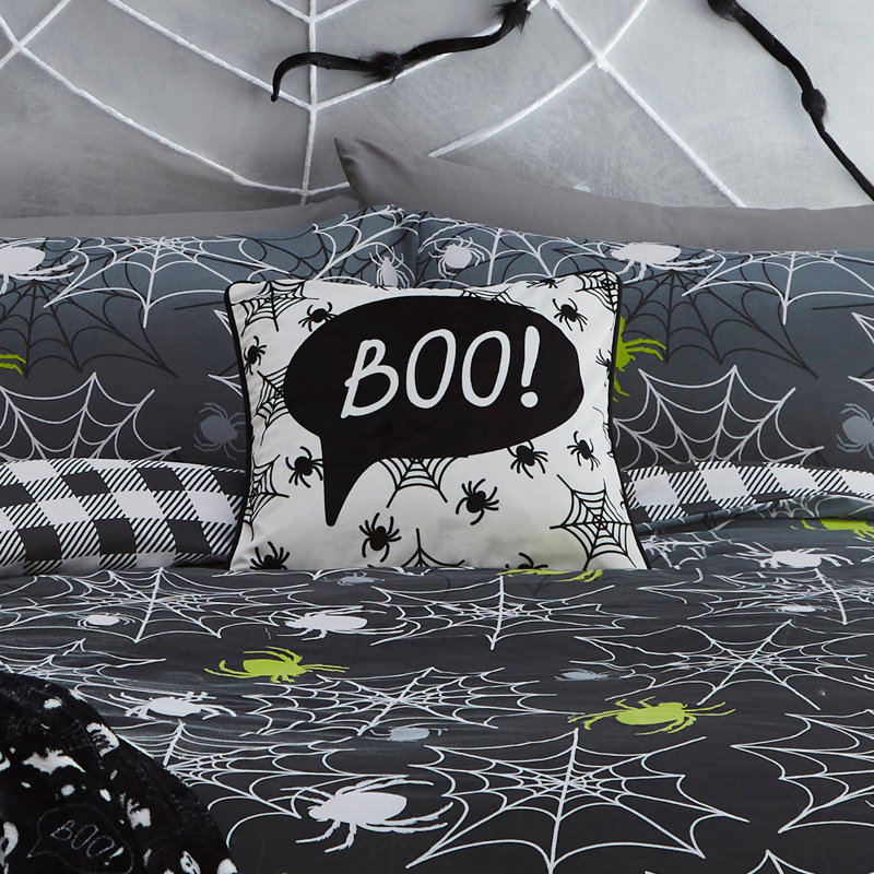 Boo Black Square Cushion
