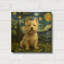 «West Highland White Terrier Starry Night» par Rich Monet, art mural en métal doré, 12 po x 12 po-518323022