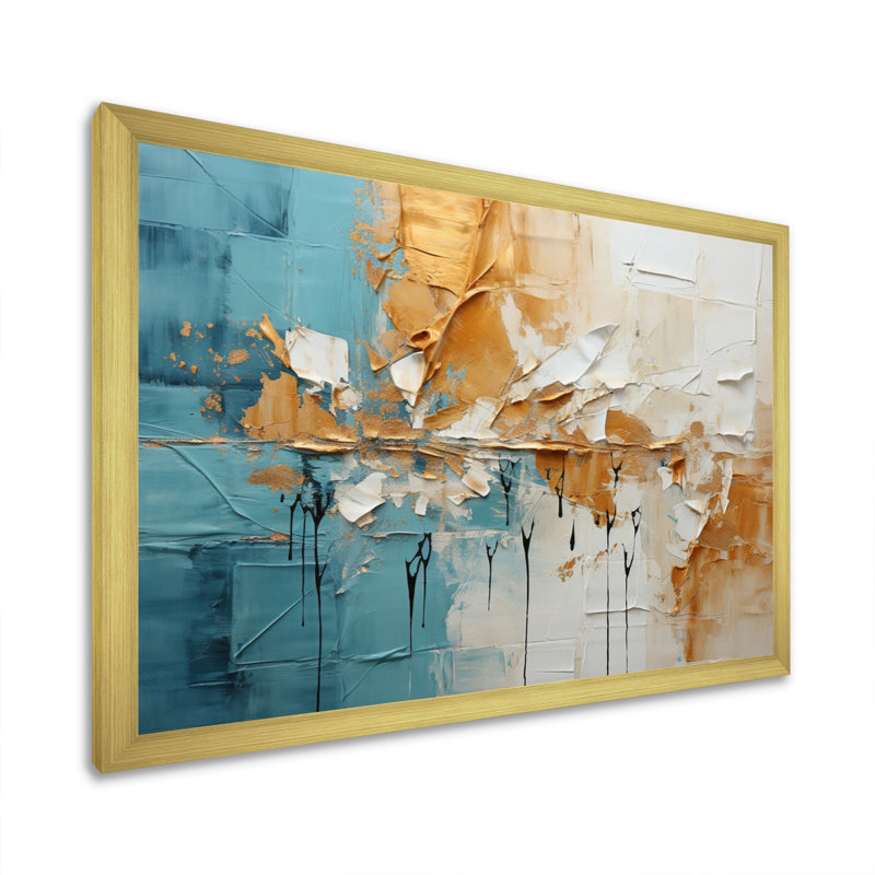 Geerken Transcendent Textures I, reproduction d'art sur toile, Encadrement doré, H 30 po x l 40 po x P 1,5 po