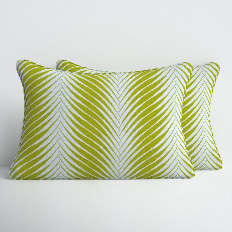 Adeli Sunbrella® Indoor/Outdoor Reversible Throw Pillow, Green, 13" x 20"