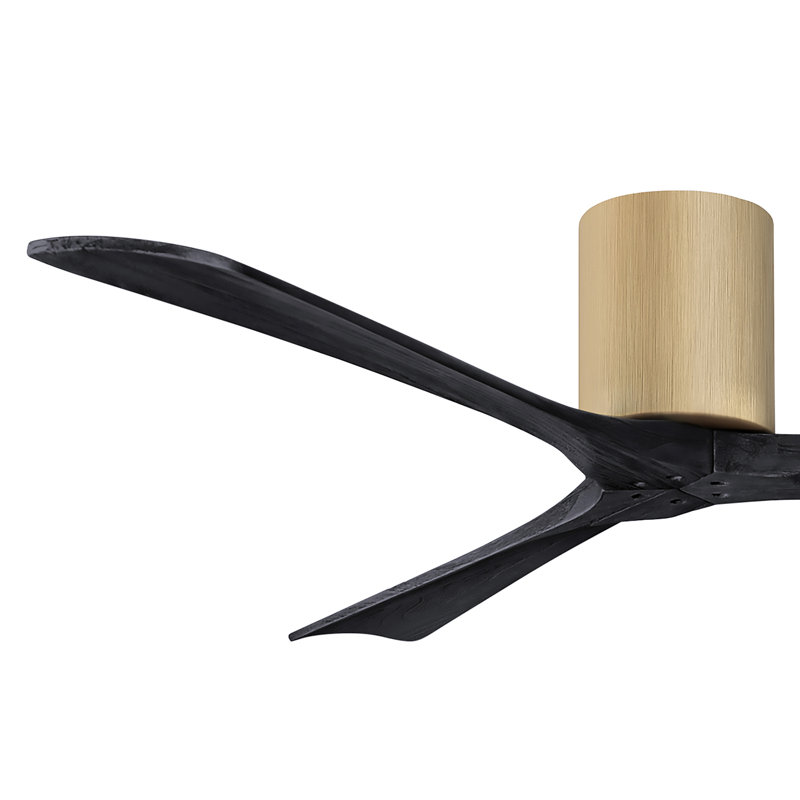Ventilateur de plafond à 3 pales Olivier, Noir mat, Érable clair, 72"