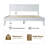 King Size Solid Wood Platform Bed Frame with Headboard & Footboard, 12 Strong Slatted Base, Central Metal Legs, Easy Assembly, Noise & Slip-Free, No Box Spring Needed, Pure White Finish-185807617-185807618