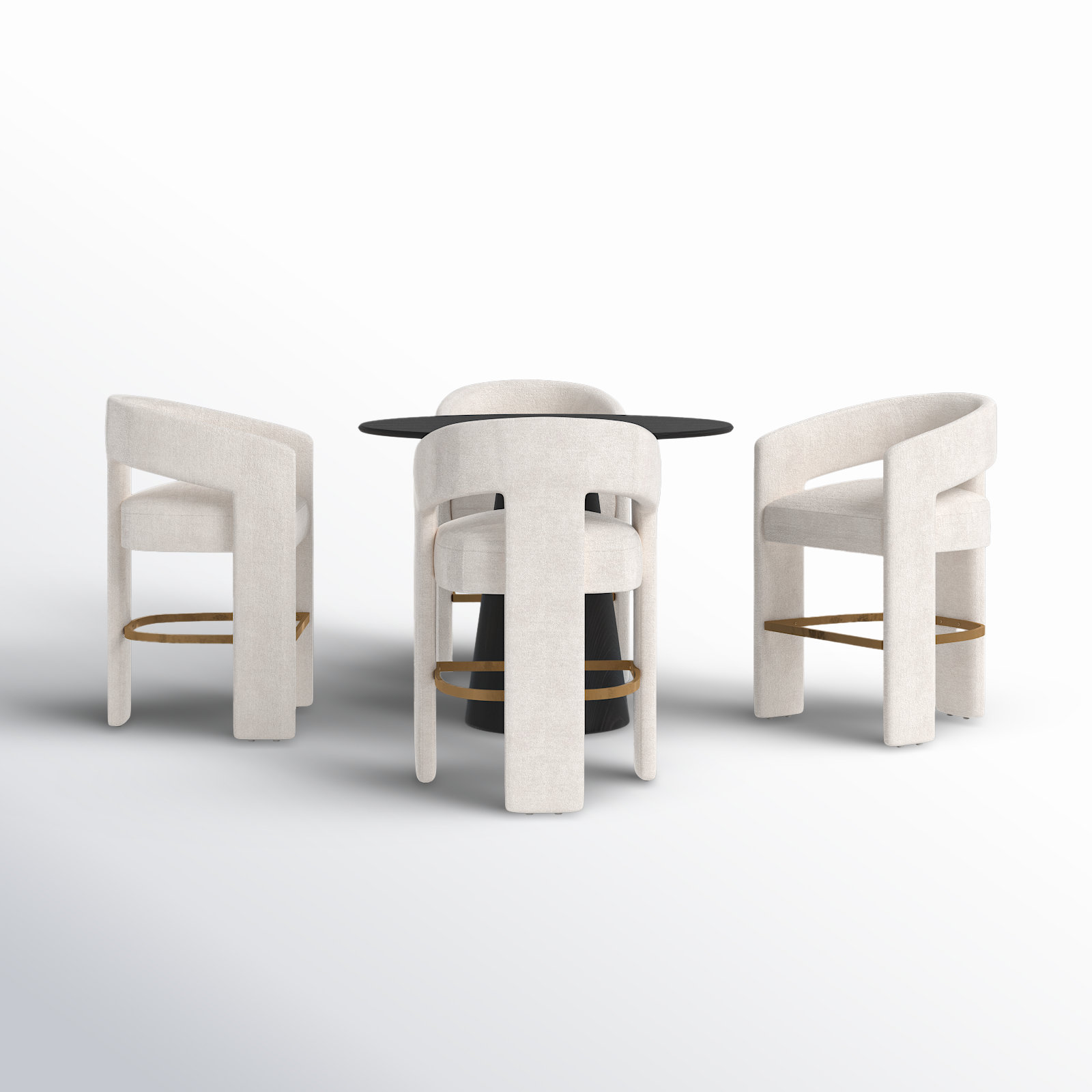 Darlington 5 - Piece Dining Set, Gwen Natural Beige Microsuede