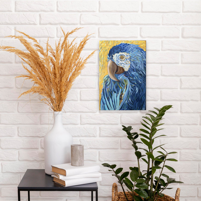 Art mural contemporain Mr. Blue, H 18 po x l 12 po