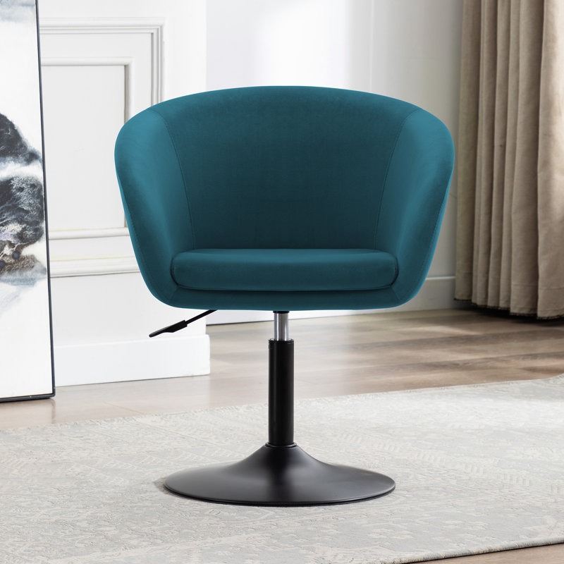 Velvet Swivel Barrel Chair, Atrovirens
