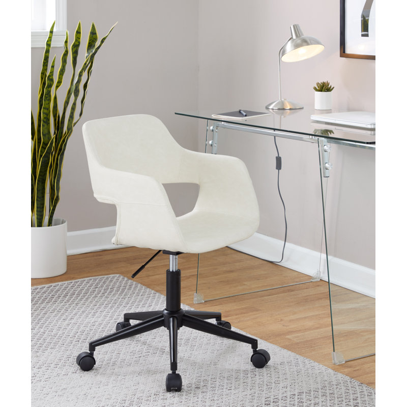 Chaise de bureau Shai, Noir, Cream