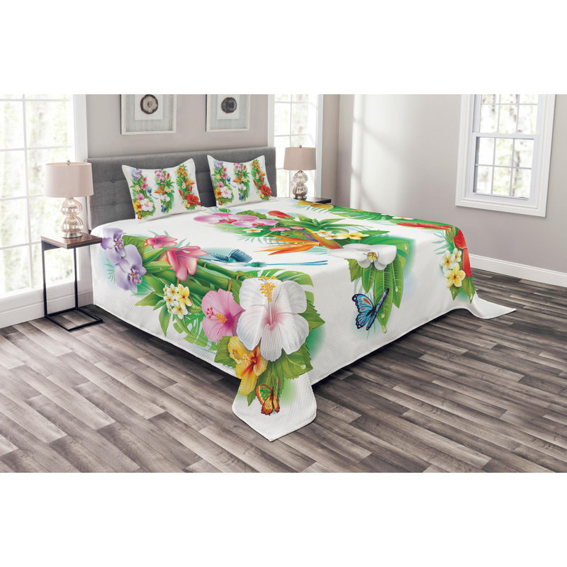 Coastal Polyester Coverlet, King Coverlet + 2 Shams