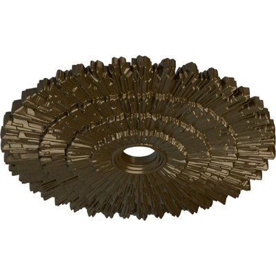 Endurathane Eryn Ceiling Medallion, 24 3/4"OD x 3 1/4"ID x 1 7/8"P (Fits Canopies up to 4"), Hand-Painted Brass Finish