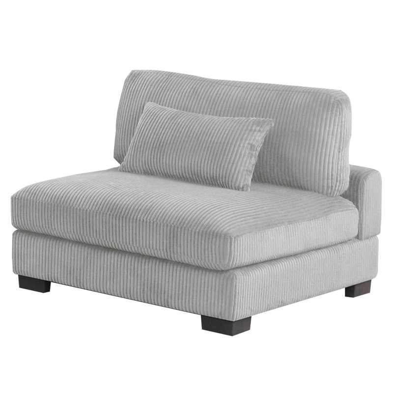Chaise sans accoudoirs rembourrée de conception moderne minimaliste, Gris