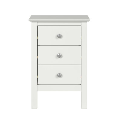  Three Drawer End Table/Nightstand - White