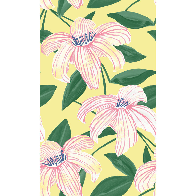 Susan Hable Floral Wallpaper Double Roll by Susan Hable, Yellow