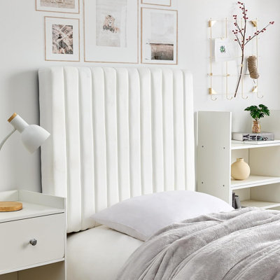 Tête de lit simple / simple XL Tavira Allure avec pieds - panneau classique - blanc velouté