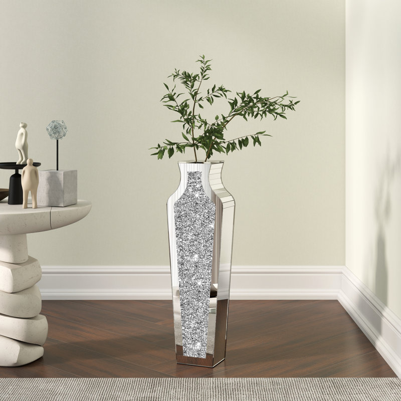 DeGrailly Vase de Sol en Verre Cristal, H 18,11 po x l 5,43 po x P 3,23 po