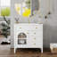 Meuble-lavabo de salle de bain 36 po avec éclairage à capteur de mouvement, verre à motif et armoire de rangement Farmhouse-57453241