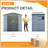 Cedar Wood and Metal Tool Shed, Waterproof Outdoor Storage(Floor not Included)-114682456
