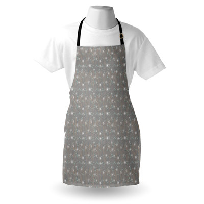 Dakota Fields Botany Apron Unisex Dots Lines and Dandelions Adult Size Dimgray Pale Seafoam