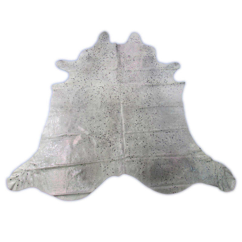 Dark Silver Metallic Cowhide Rug