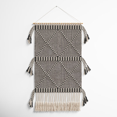 Cotton Tassels Wall Hanging with Rod