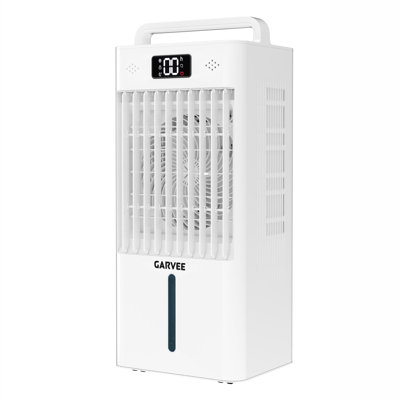 Portable Evaporative Air Cooler Fan,Swamp Cooler for Bedroom Office,Touch & Remote Control,2.6 Gal Water Tank,3-Speed Cooling Fan,3-Side Cooling Pads,Auto Swing Louvers,Carry Handle,White