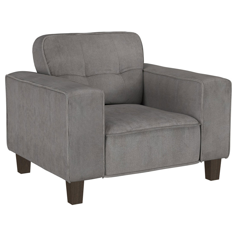 Fauteuil d'appoint capitonné Dana, Gris anthracite