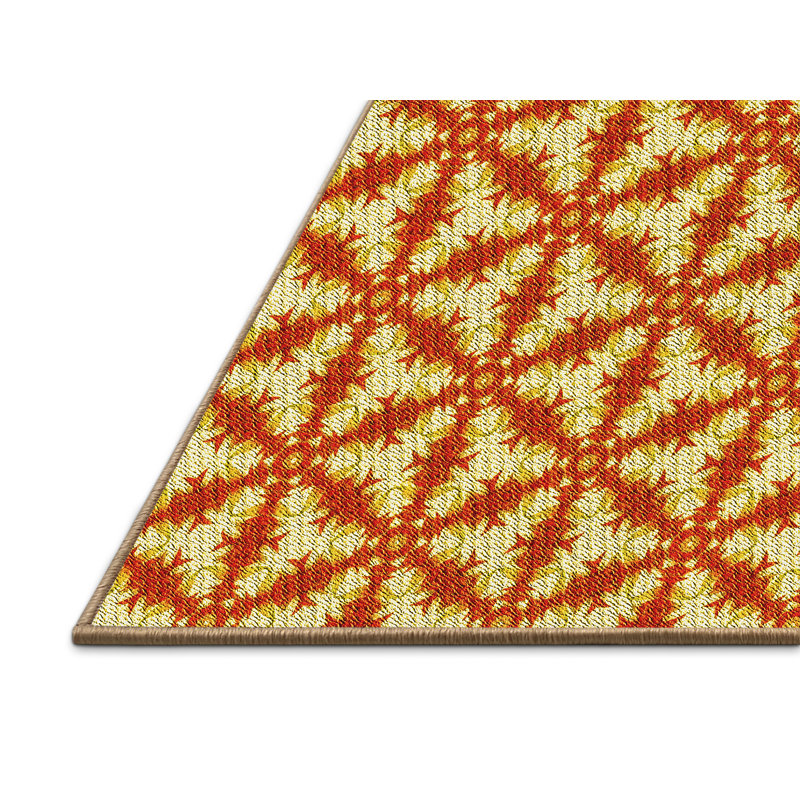 Tapis jaune / orange Vo, Rectangle 2 pi x 3 pi
