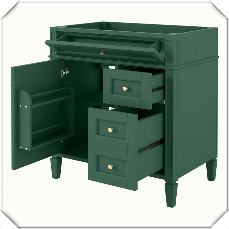 Tiroir de meuble-lavabo simple moderne sans tiroir supérieur, Vert
