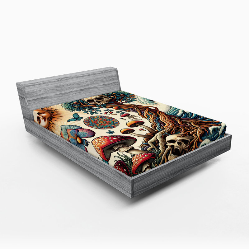 Microfiber Floral Fitted Sheet, Full Fitted Sheet