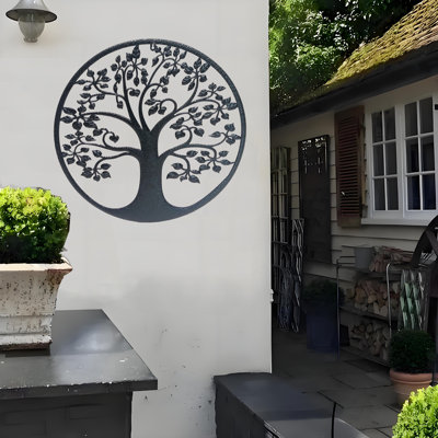 Décoration murale en métal à motif d'arbre