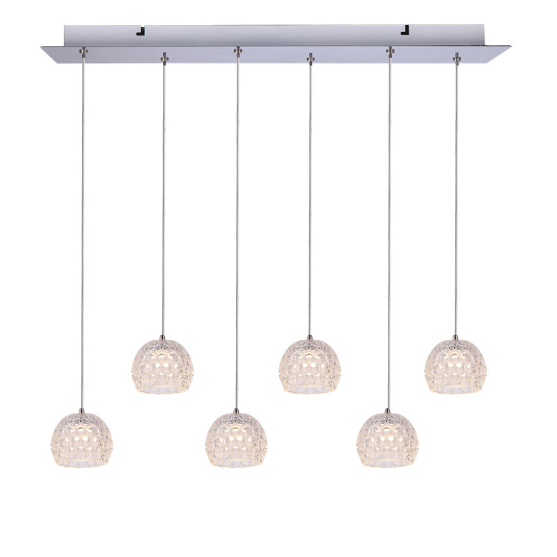 Luminaire suspendu en forme de dôme à DEL 6 lumières Bristow