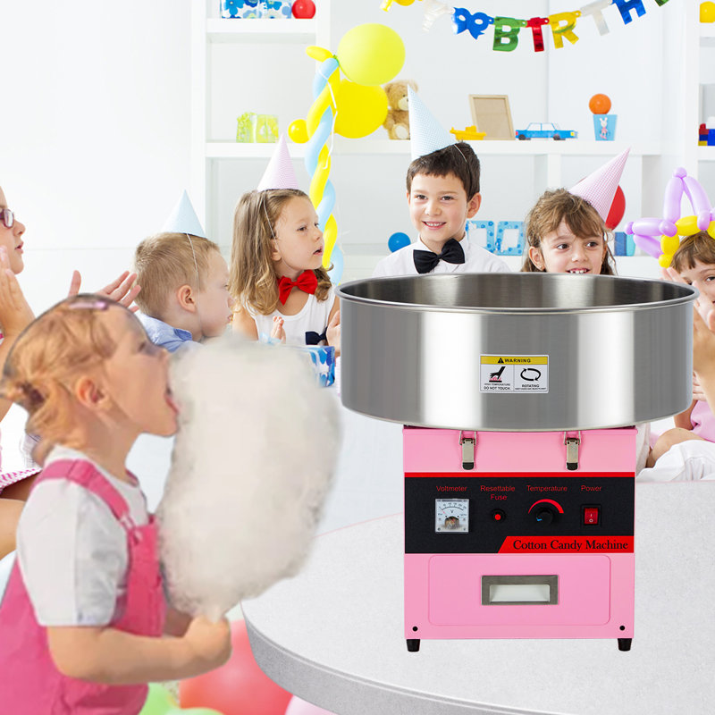 Machine à barbe à papa électrique avec housse, machine à soie commerciale de 980 W, rendement élevé, contrôle de la température, grand tiroir de rangement pour le carnaval