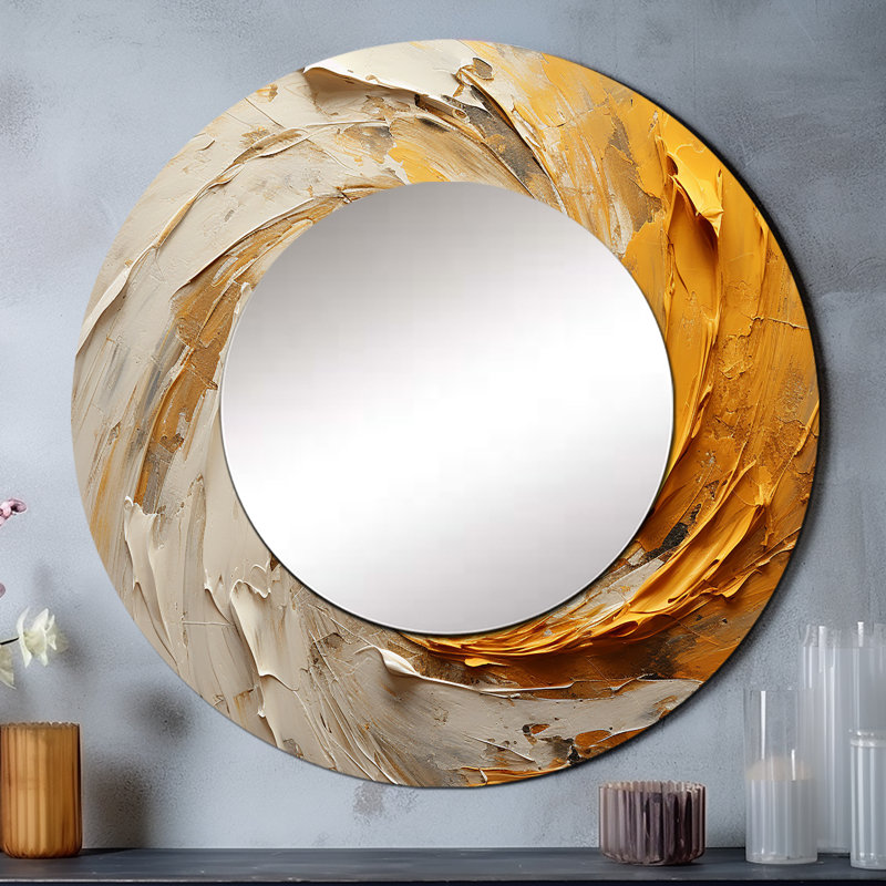 Zeste de citron doré - spirale abstraite, 29 po x 29 po