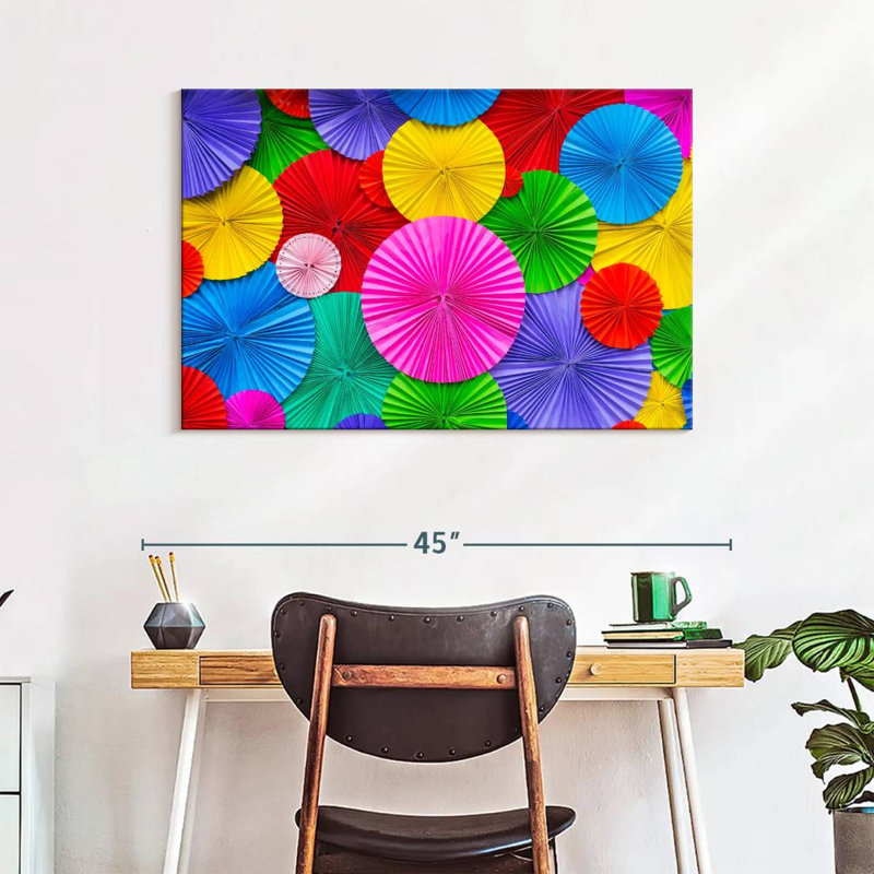 Kerner Creative Paper Wheel Decor, 26" H x 39" W
