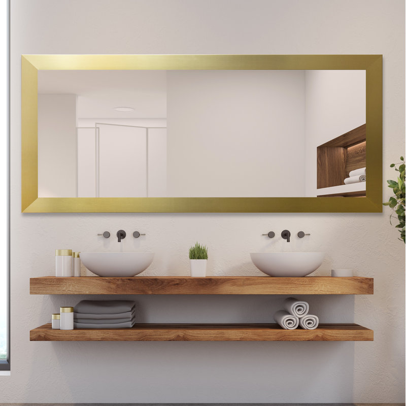 Miroir de salle de bain Glam, 35,5 po x 45 po, Tourbillon doré