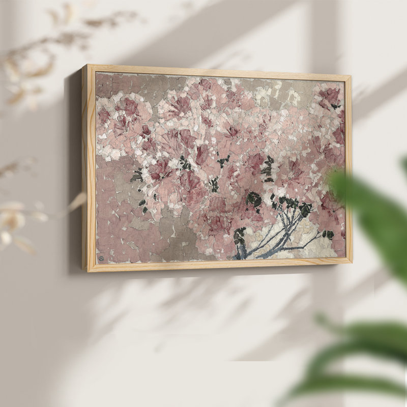 Vintage Floral-V -Framed Print - Restickable, H 8 po x l 10 po, Naturel
