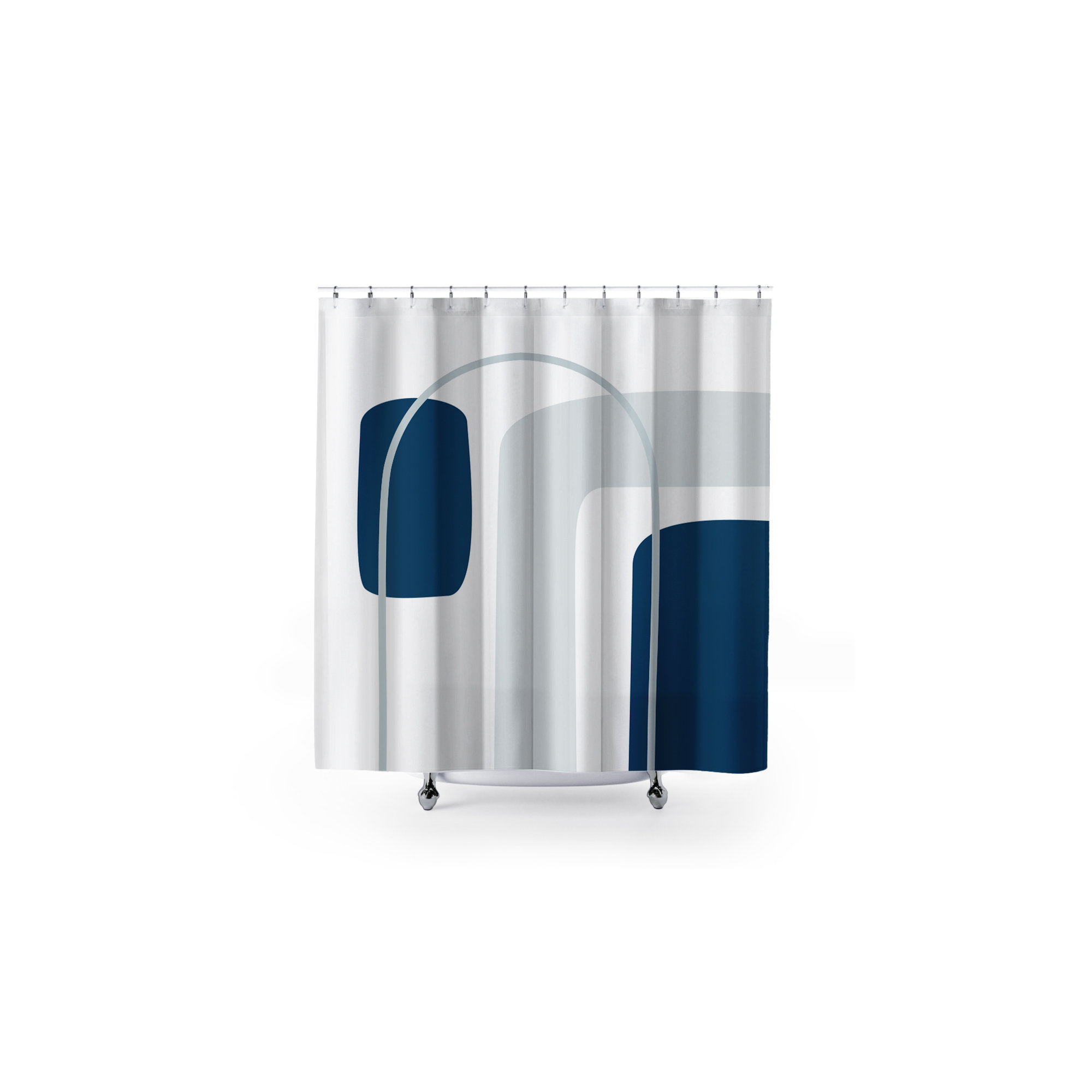Hagan Polyester Shower Curtain, Gray