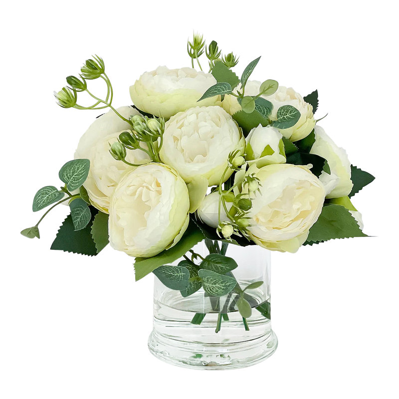 Roses dans un vase, Blanc, vert, ombre