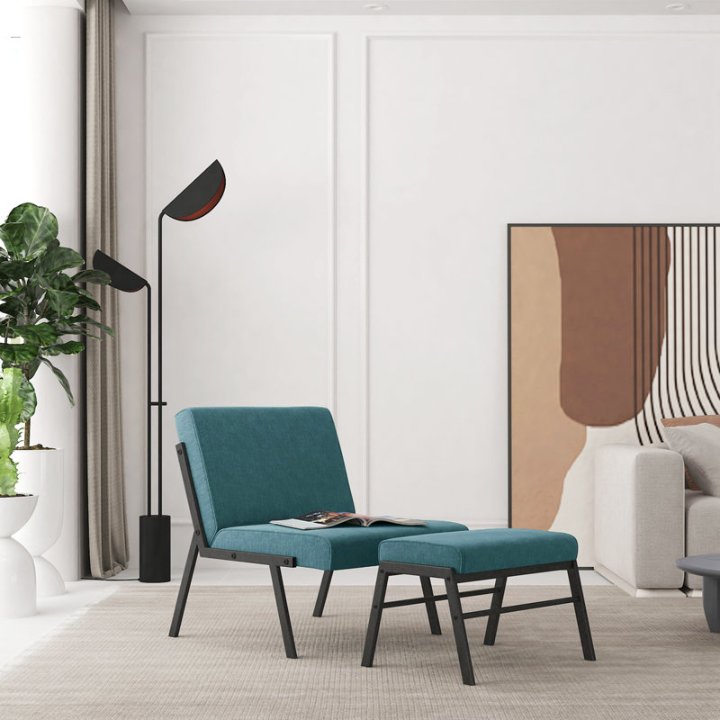Méridienne avec repose-pieds l 24 po Evangline, Vert