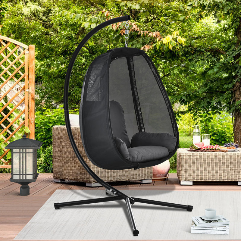 Hispaniola Swing Chair with Stand, Black