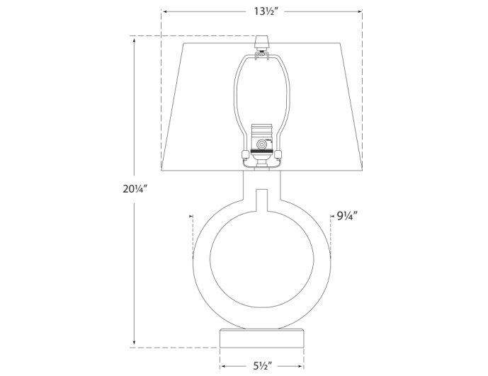 Table Lamp, 21" H x 13.5" W x 13.5" D