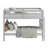 Treva Solid Wood Standard Twin over Twin Bunk Beds, 3 Step Ladder, Gray-1852120529