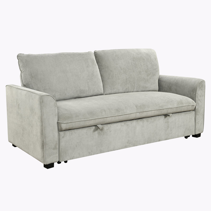 Tekeyla 78'' Firm Square Arms Sleeper Sofa 3 in 1 Convertible  Queen Size Sleeper Sofa Bed with Pull Out Bed