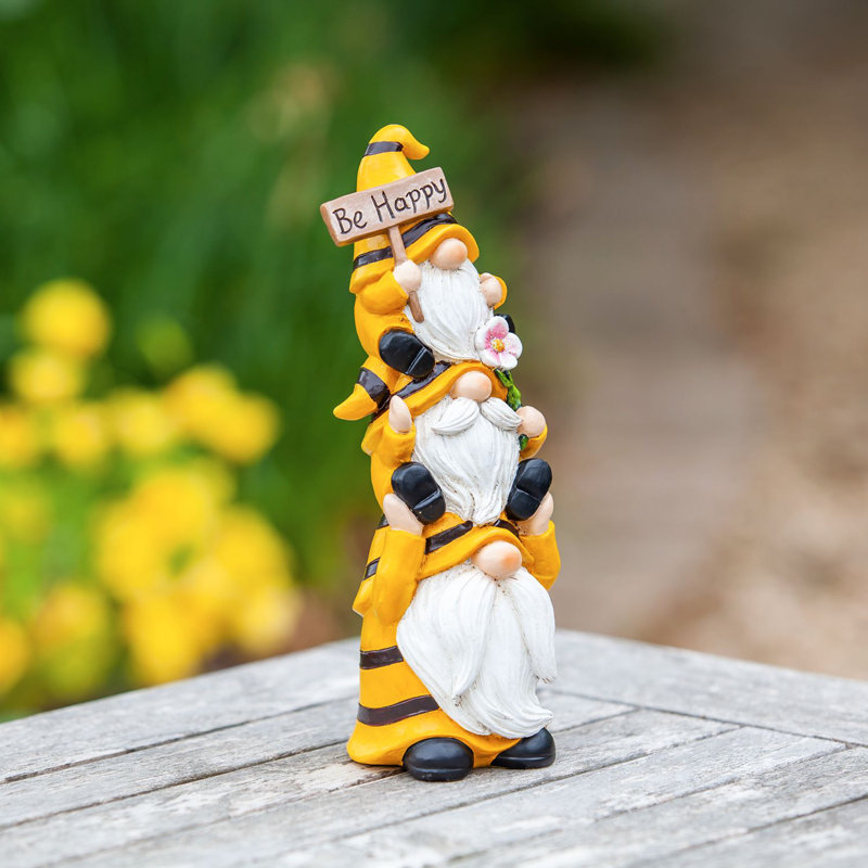 Statue de jardin Aayana Stacked Bee Gnome Trio