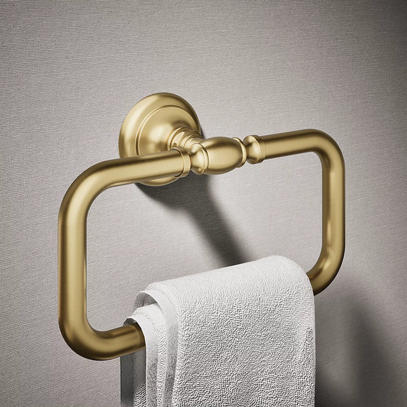Artifacts Towel Ring, Laiton brossé moderne éclatant