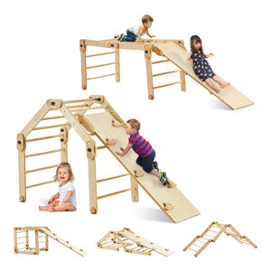 Linor 16-in-1 Pikler Triangle Climber Set, Toddler Indoor Climbing Playground Toys