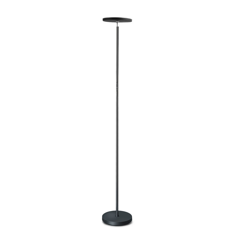 Jernell  LED Dimmable Torchiere Floor Lamp with Remote Control, Black