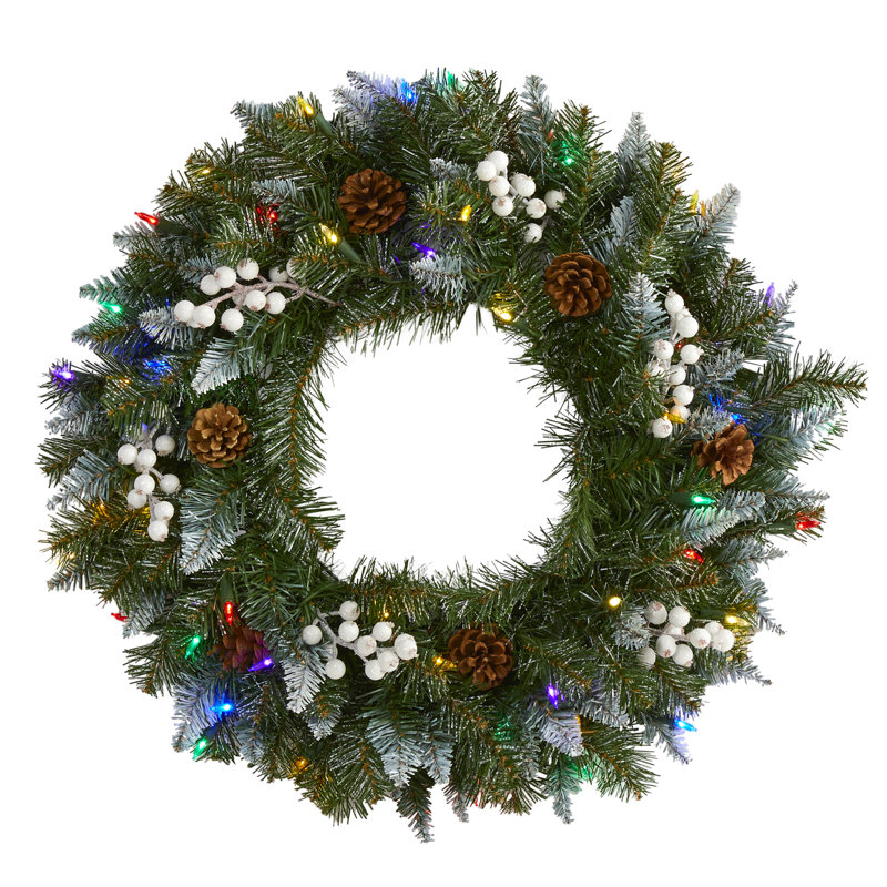 Faux Lighted 24'' Wreath