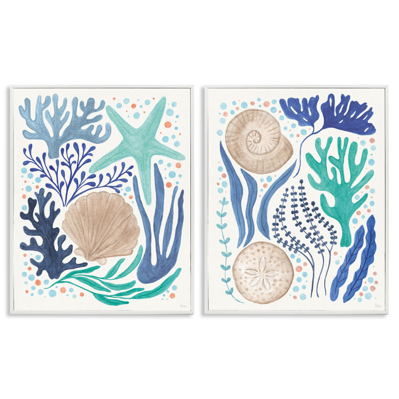  «Coastal C Courants», art de la giclée 2 pièces par Véronique Charron, H 14 po x l 11 po